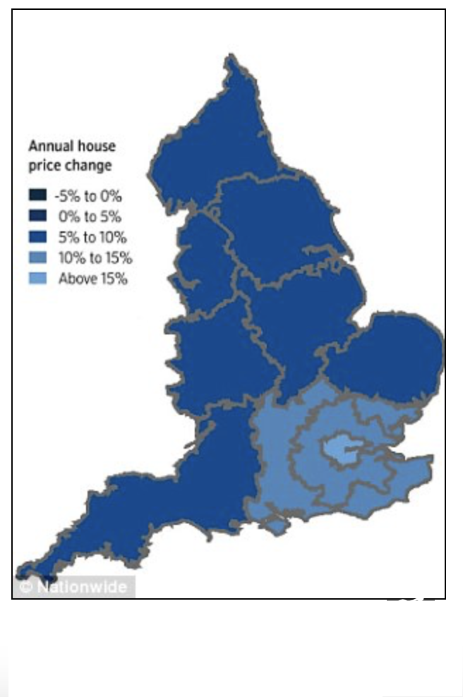 FIGURE 2.16 – 2014 ANNUAL HOUSE PRICE CHANGE, ENGLAND 2014 Annual House Price Change, England (Real Estate)